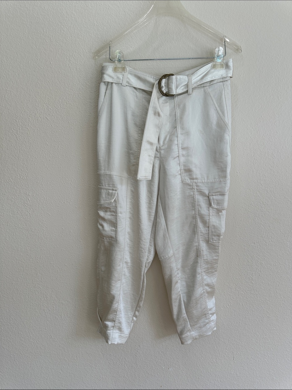 Banana Republic Ivory Cargo Belted Jogger Pants Size 6 Petite